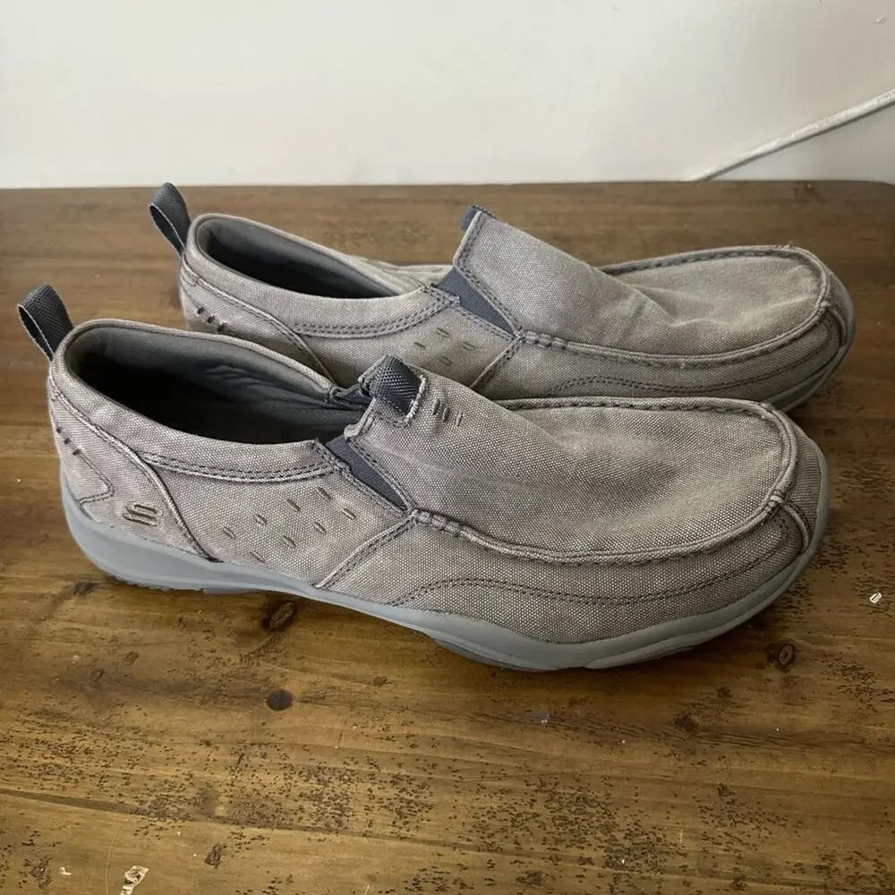 Skechers Creston Moseco Shoes Mens Sz 11.5 Charcoal Gray Relaxed Fit Slip On